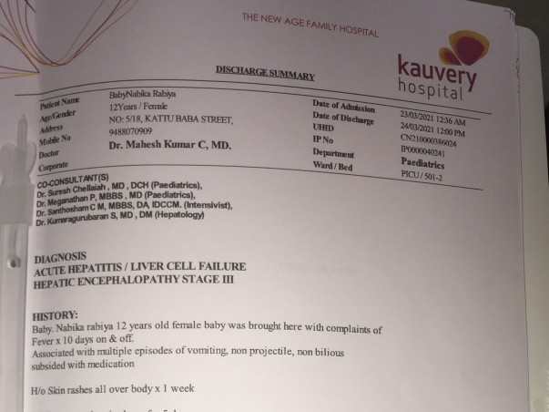 Help Nabika Rabita Recover From Acute Hepatitis