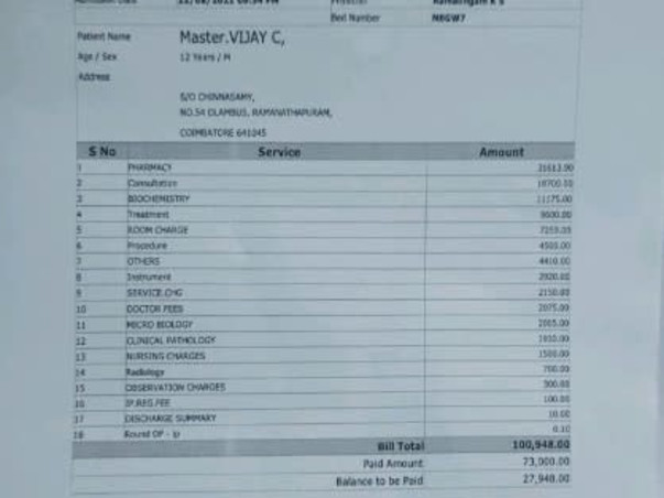 Support Vijay C Recover From Kidney Failure