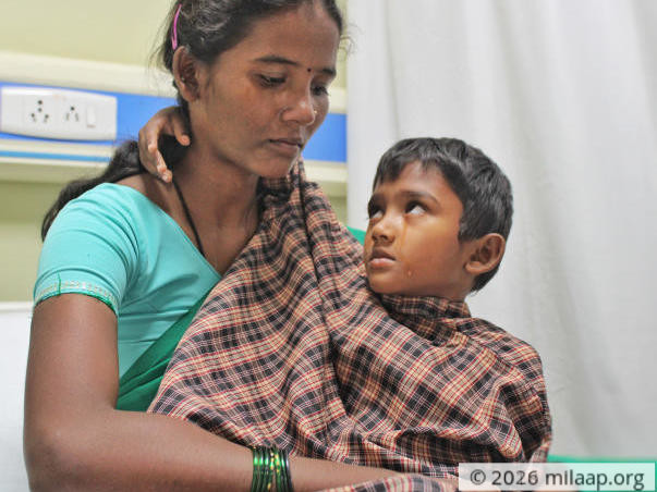 Helpless mother and disabled father struggle to save 7-year-old son