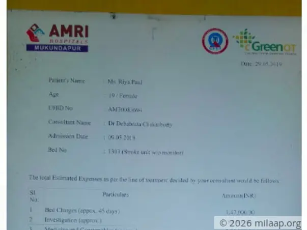 Riya Paul needs surgery