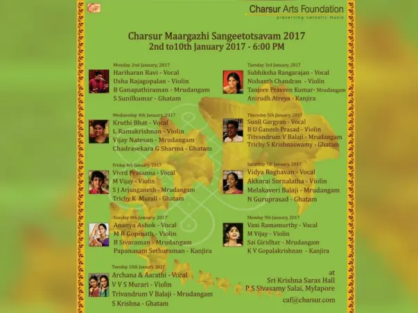 Support Charsur Arts Foundation To Preserve Carnatic Music