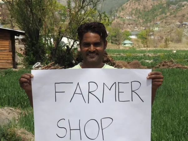 Local organic farmer shop by farmers in Pangna, Himachal Pradesh