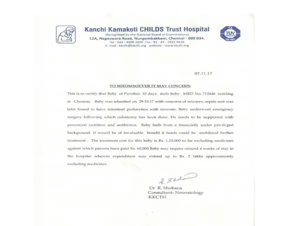 Save Pavithra's Baby Boy - A World Care Way initiative