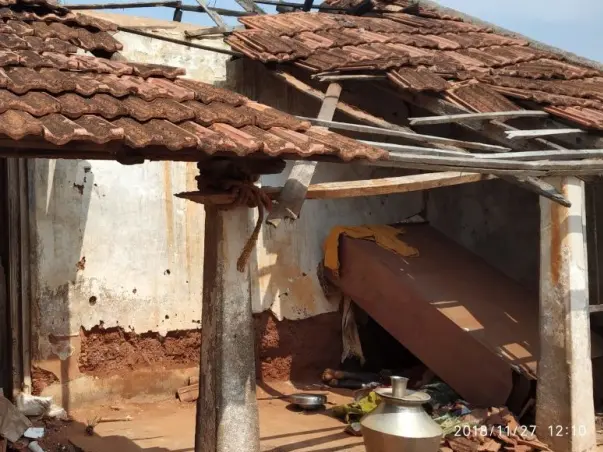 Re-Roofing House For Gaja Victims In Arimalam