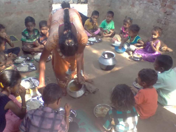 Sponsor Midday Millet Meal For 143 Kids in Hamlets