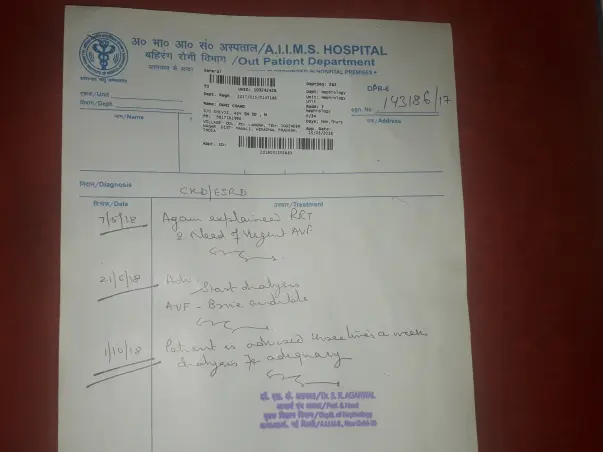 Help My Father To Get A Kidney Dialysis