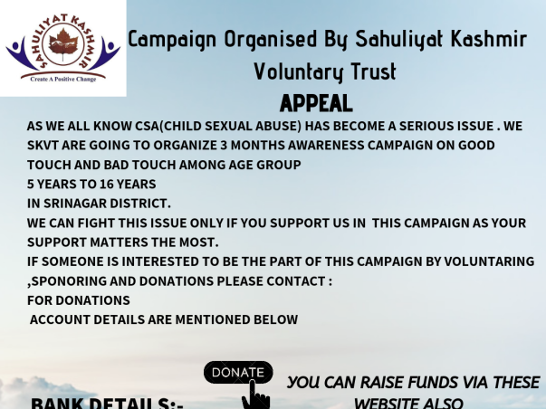 Help Us Spread Awareness on Child Sex Abuse in Kashmir