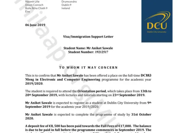 Help Aniket pursue his education in Dublin City University