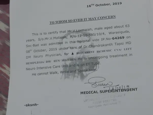 Help My Father To Get Treated