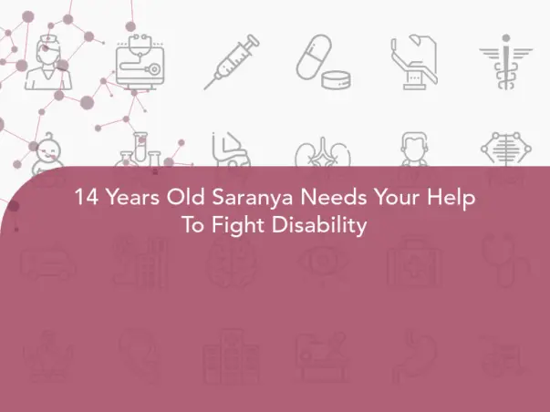 14 Years Old Saranya Needs Your Help To Fight Disability