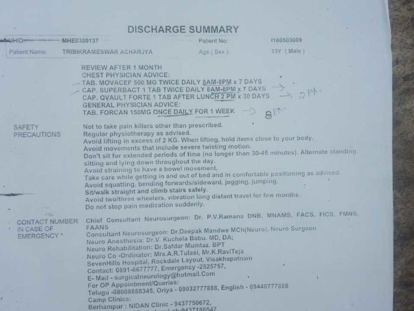My Friend Tribikrameswar Acharjya Is Struggling With Spinal Cord Injury, Help Him