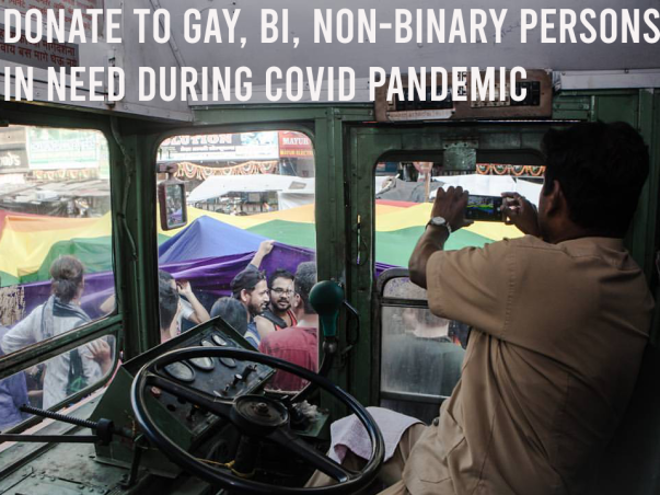 Donate to gay, bi, non-binary persons in need during covid pandemic