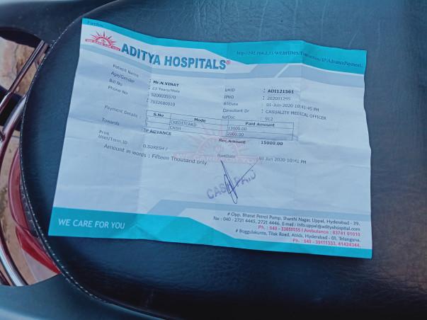 Please Help Vinay who met with an Accident