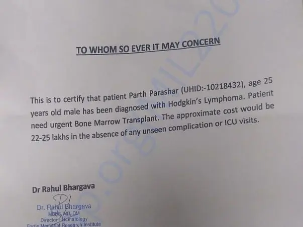 25 year old needs your help to fight Hodgkin's Lymphoma.