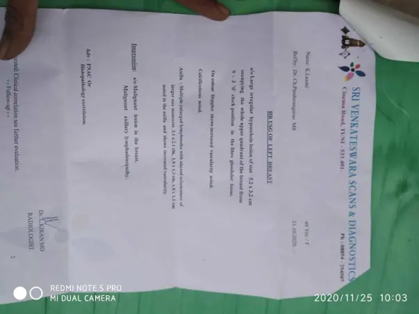 Help Kotamesetti Lakshmi to fight Breast cancer