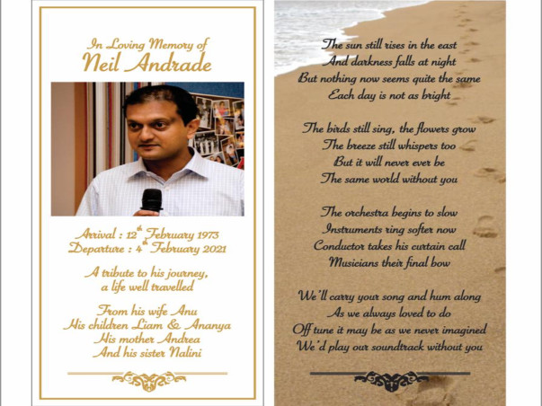 Support The Children Of Late Mr. Neil Andrade