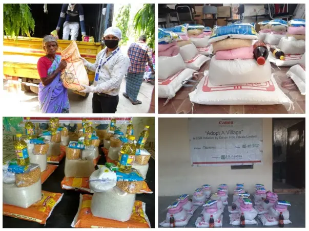 Help to distribute dry ration to the COVID Afftected families.
