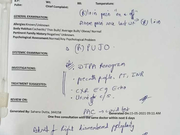 Need help for kidney operation to remove the obstruction in kidney