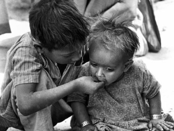 "If we can conquer space ,
We can conquer 
Childhood hunger ".