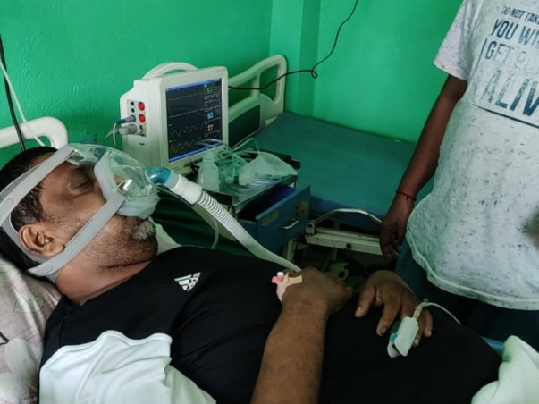 Double kidney transplant,Scan score of 24,90+ infection, on ventilator
