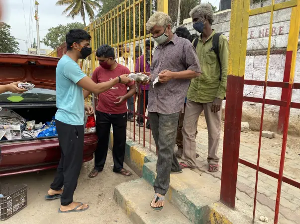 Helping Underprivileged people with Food.