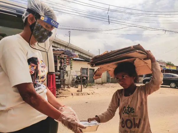 Support Food Distribution Drive by Acid Attack Survivors