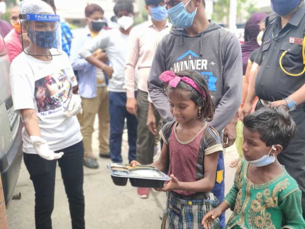 Support Food Distribution Drive by Acid Attack Survivors