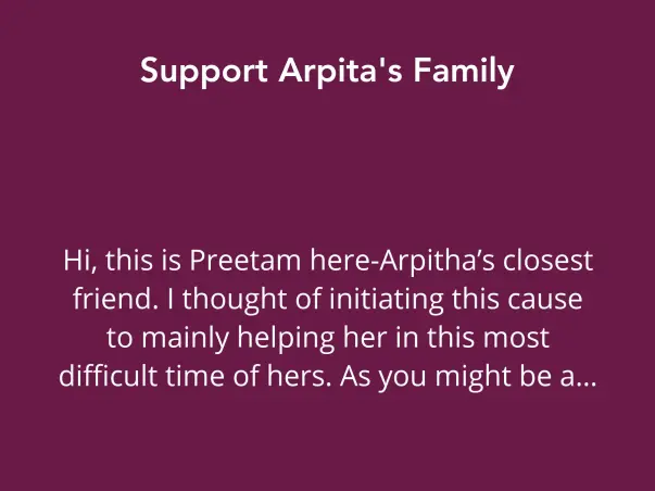 Support Arpita's Family