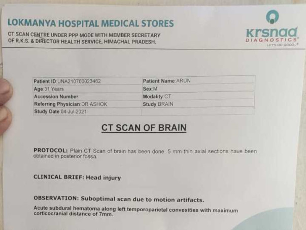 Support Arun Kumar To Recover From Head Injury