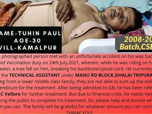Support Tuhin Paul To Recover From Accidental Injuries