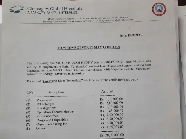 Help Sandeep's Father Recover From Chronic Liver Disease