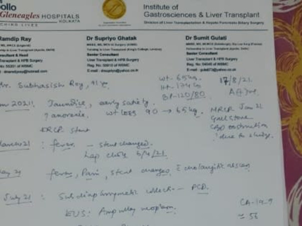 Support Subhasish Roy Chowdhury To Recover From Ampullary Carcinoma