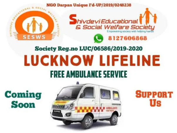"Lucknow Lifeline" Free Ambulance Service