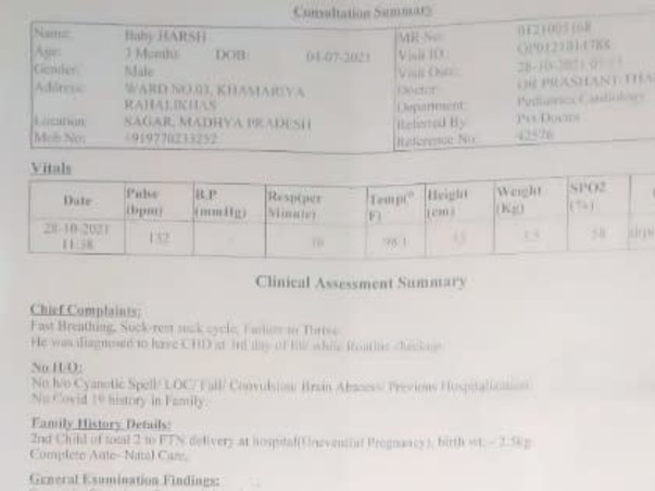 4 Months Old Harsha Needs Your Help To Recover From Heart Disease