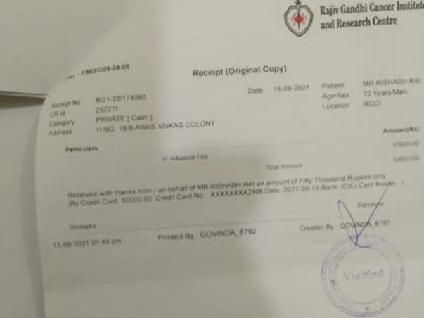 Support Rishabh Rai Recover From Blood Cancer