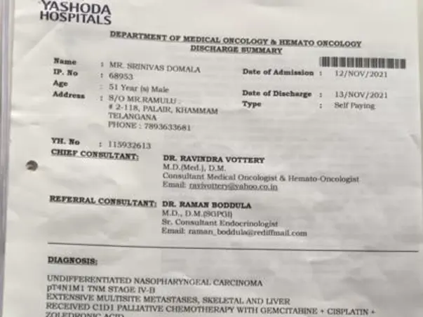Help my father fight Nasopharyngeal cancer