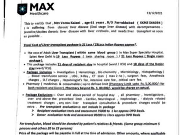 Help My Mother Raise Funds To Undergo An Urgent Liver Transplant