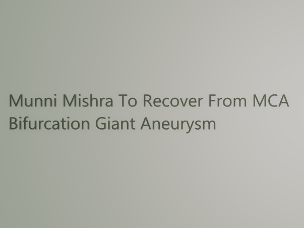 Support Munni Mishra To Recover From MCA Bifurcation Giant Aneurysm