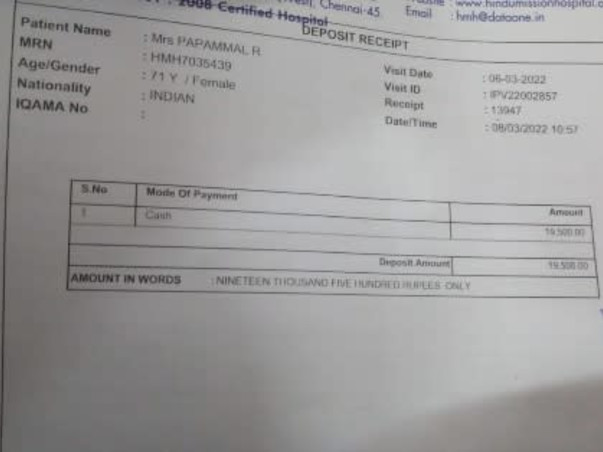 Support Pappammal Recover From Aortic stenosis with cardiac failure