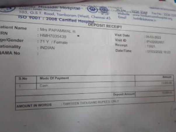 Support Pappammal Recover From Aortic stenosis with cardiac failure