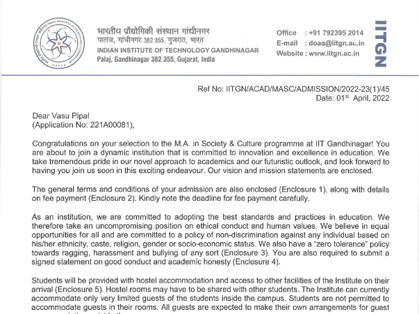 Raising Fee For Post Graduation at IIT Gandhinagar