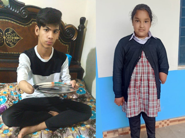 Trisha and Vansh don't have hands. Help them to get prostheses!