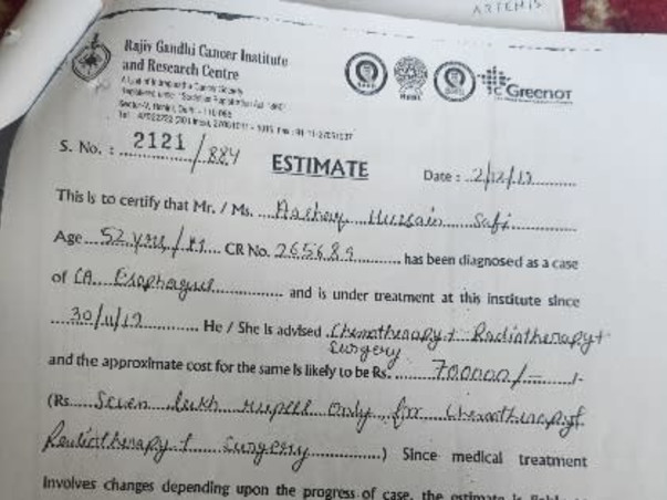 Support Ashiq Hussain Sofi Recover From Head And Neck Cancer
