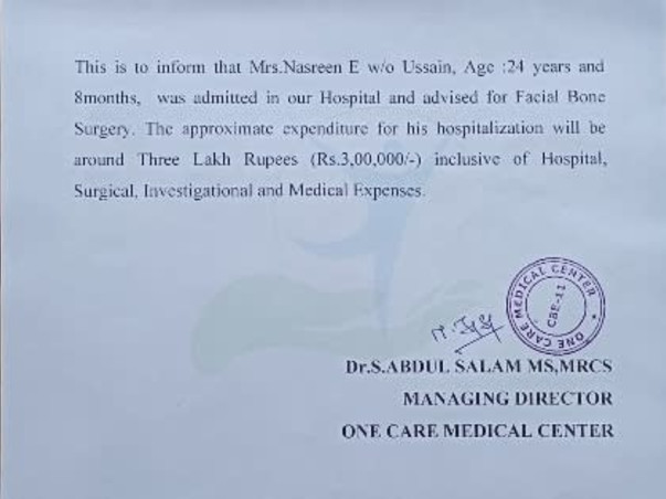 Support Nasreen E Recover From Multiple Skull & Facial Bones Fracture
