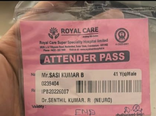 41 Years Old Sasi Kumar Needs Help  Fight Major Accidental Head Injury