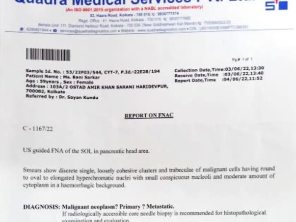 Support Bani Sarkar fight/recover from Multi Organ Cancer