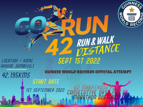 GUINNESS WORLD RECORDS  ATTEMPT (62 DAYS MARATHON DISTANCE)