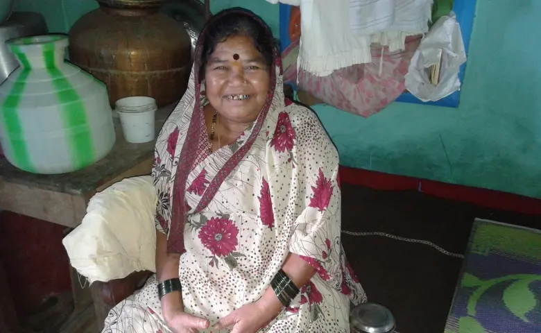 Pulavati sitting in her house