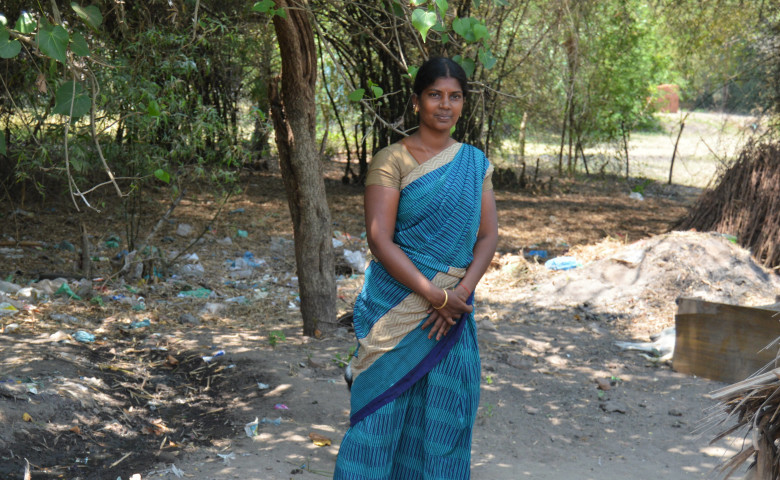 Kavitha with her goats