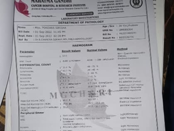 Support Pondhara Sireesha To Recover From Blood Cancer